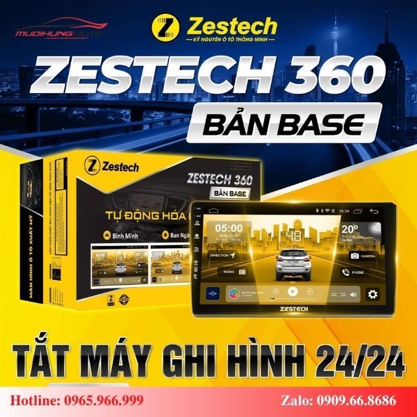 Tắt máy ghi hình 24/24 với màn hình Zestech ZT360 bản Base