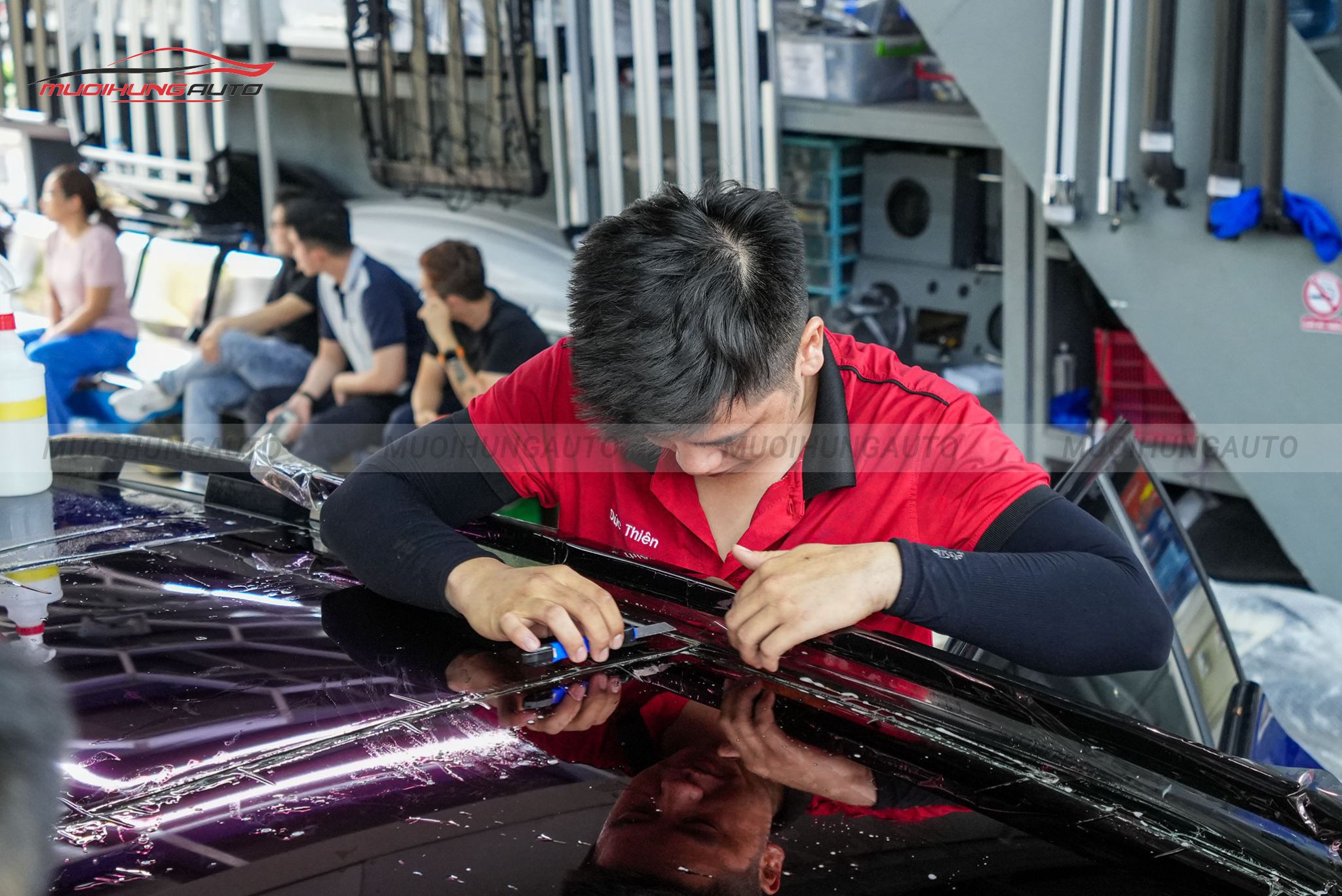 Dán phim PPF TPU SUNROOF cách nhiệt cửa sổ trời xe hơi Mercedes GLB35 2022