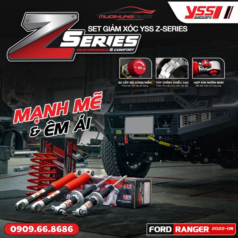 Phuộc nhún ô tô YSS Z-Series Ranger Next - Gen 2022 - ON