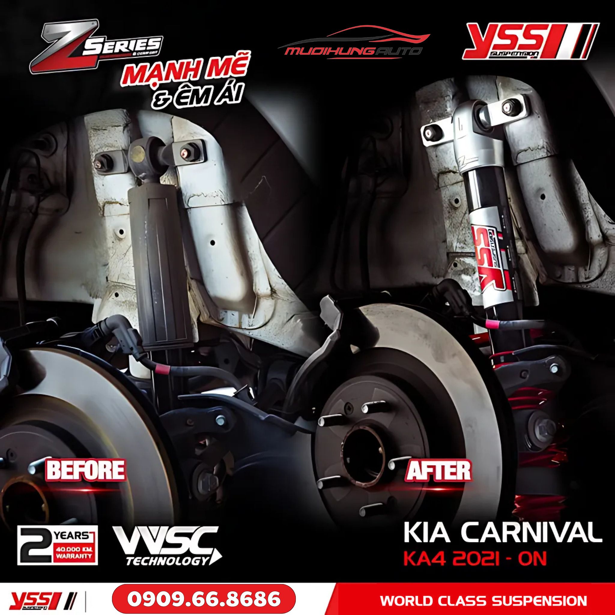 Phuộc xe hơi YSS Z-SERIES Carnival NEW 2025