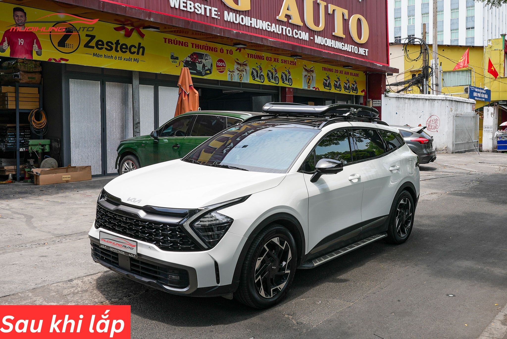 Sau khi lắp baga mui xe Kia Sportage