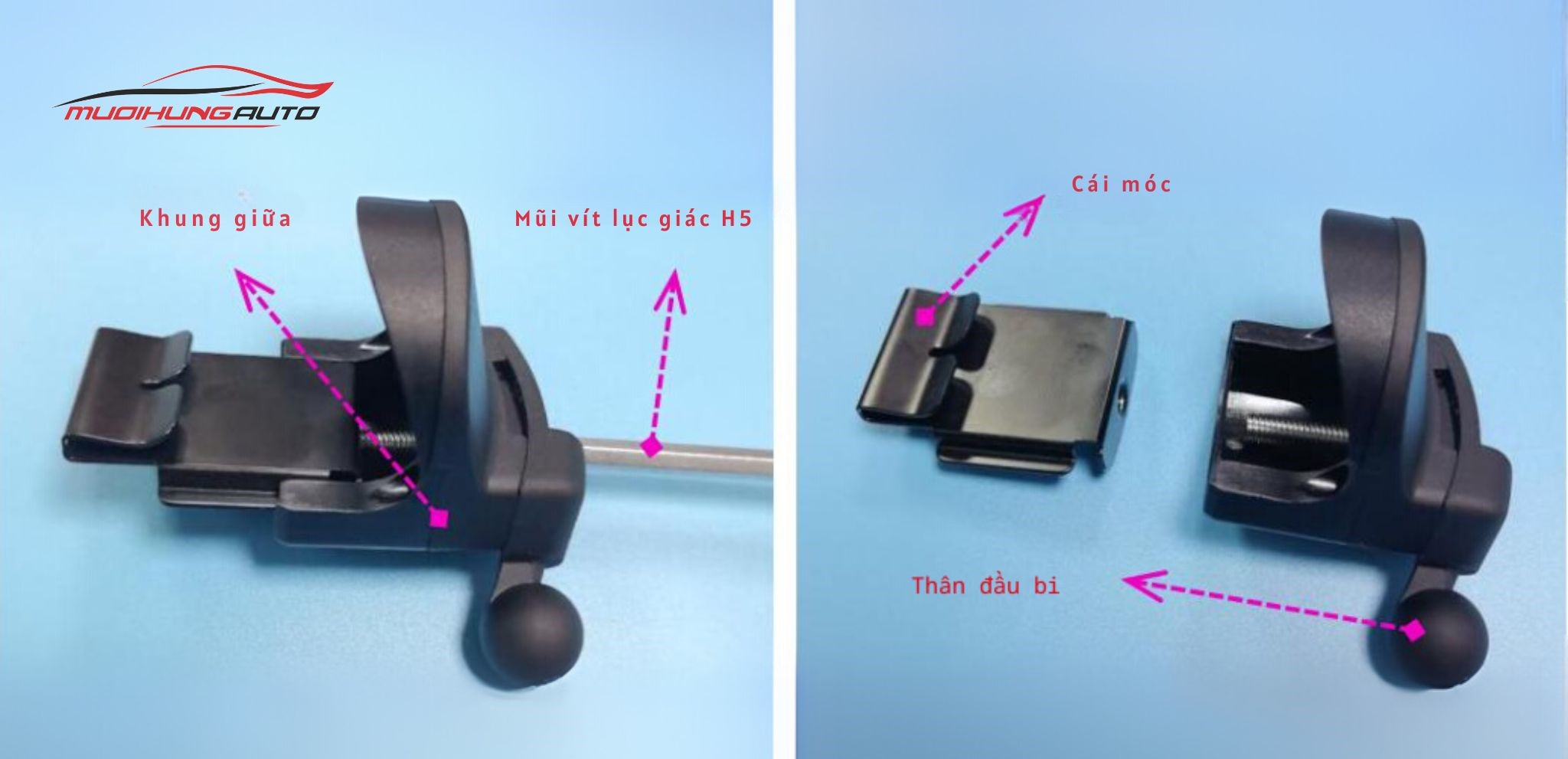 Tách thân móc và thân bi