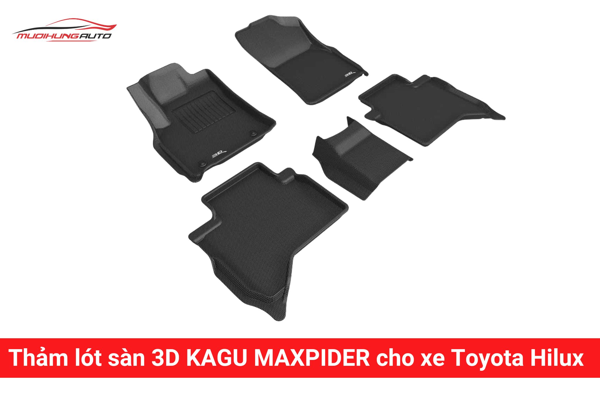 Thảm lót sàn 3D Kagu Maxpider cho xe Toyota Hilux
