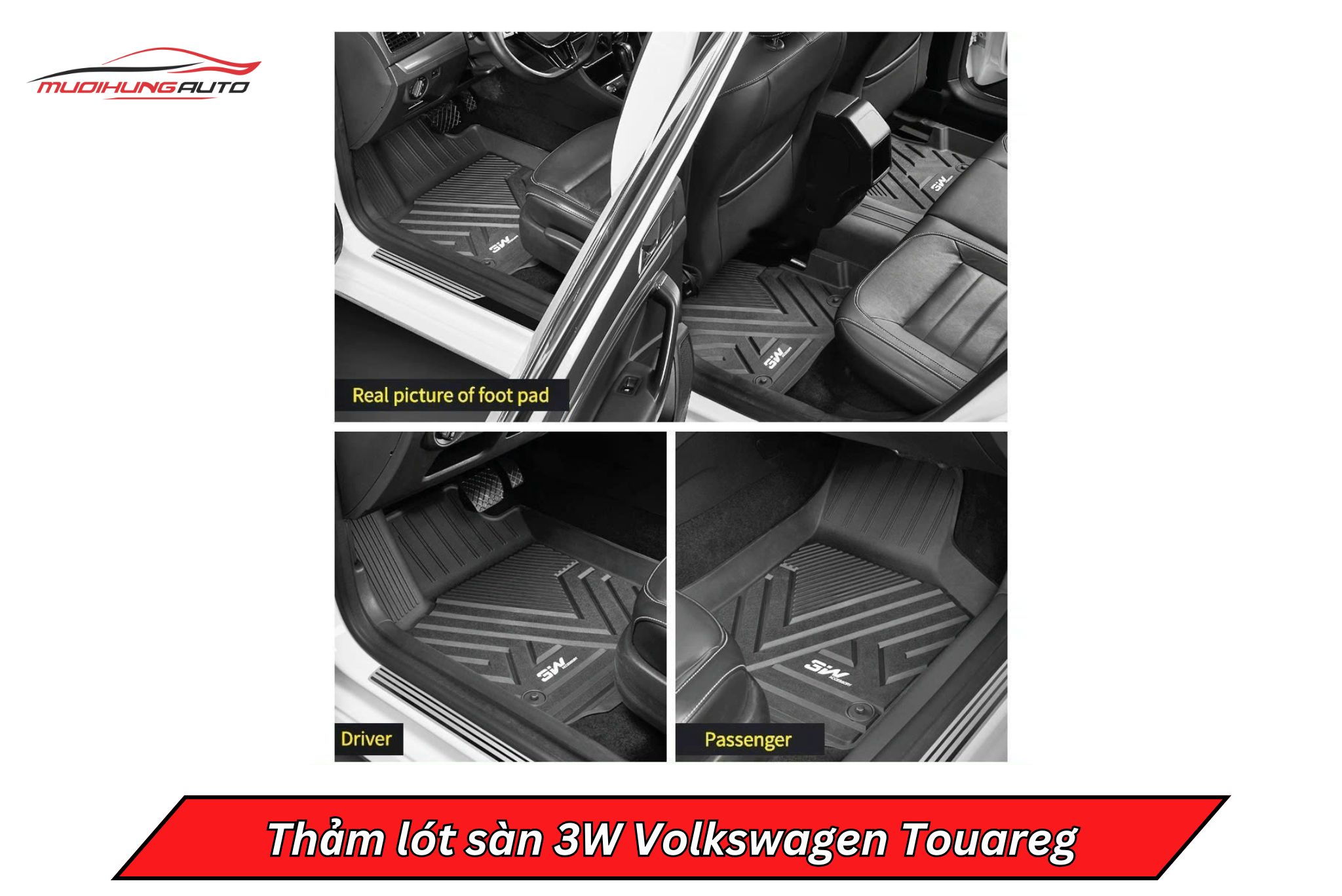 Thảm lót sàn 3W cho xe Volkswagen Touareg