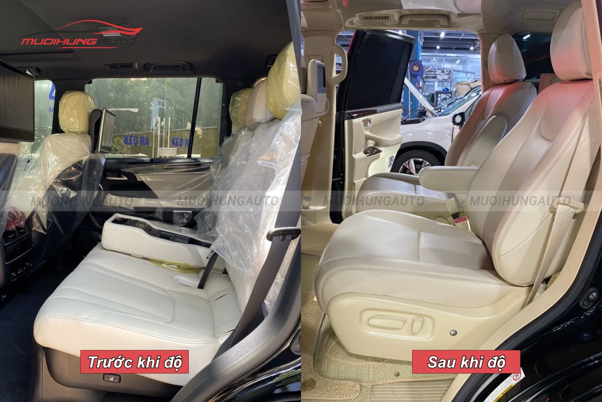 Trước và sau khi độ ghế chỉnh điện ô tô Lexus LX570