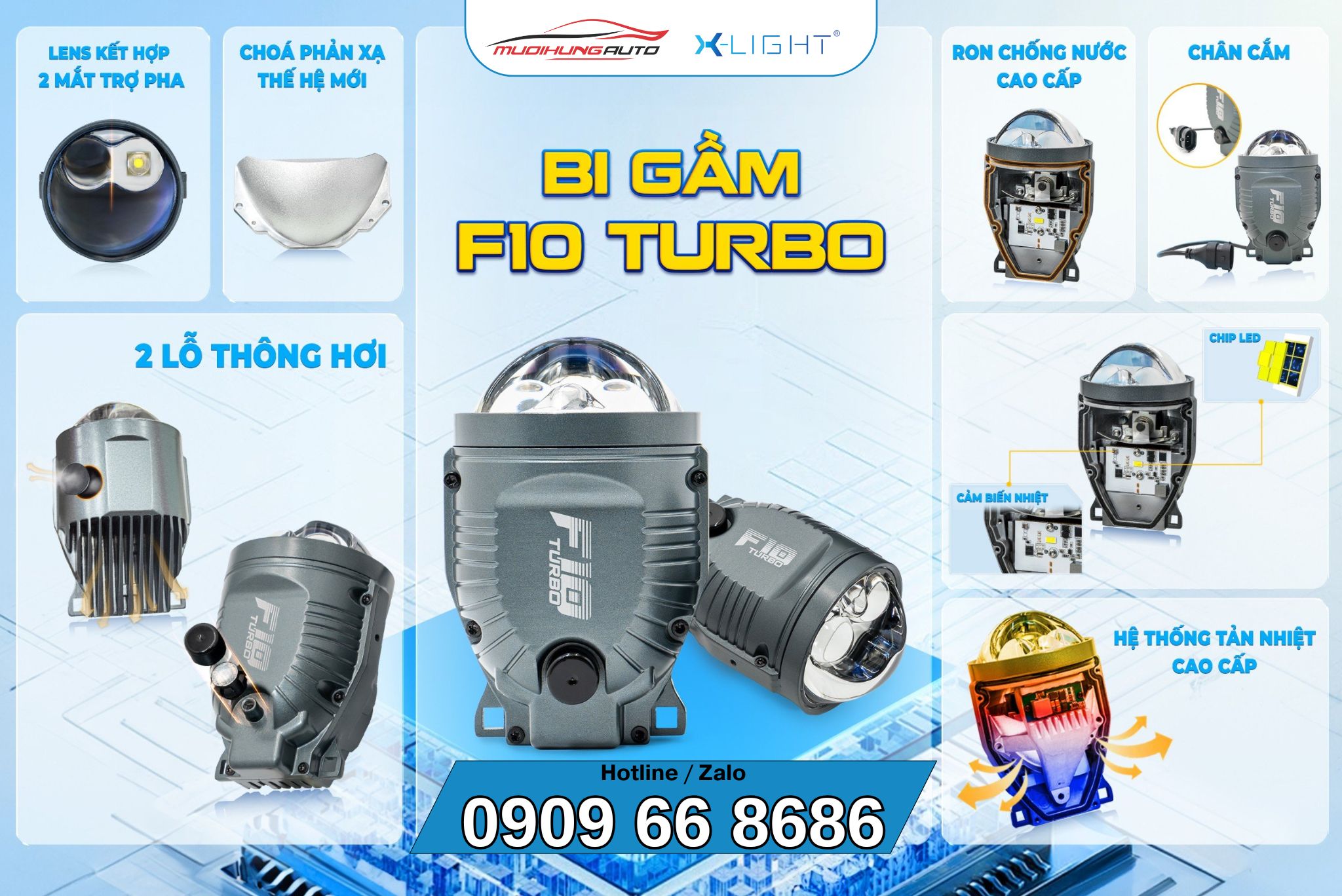 Ưu điểm đèn bi gầm GTR X-Light F10 Turbo