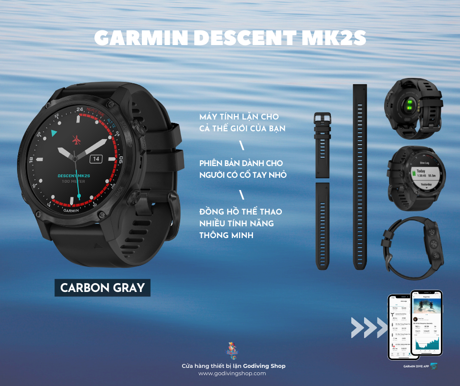 REVIEW GARMIN DESCENT MK2S - Đồng hồ lặn nhỏ gọn dành cho mọi diver
