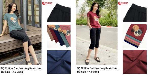50+ Mẫu Bộ đồ lửng mặc nhà Cardina - Thoải mái - Trẻ trung
