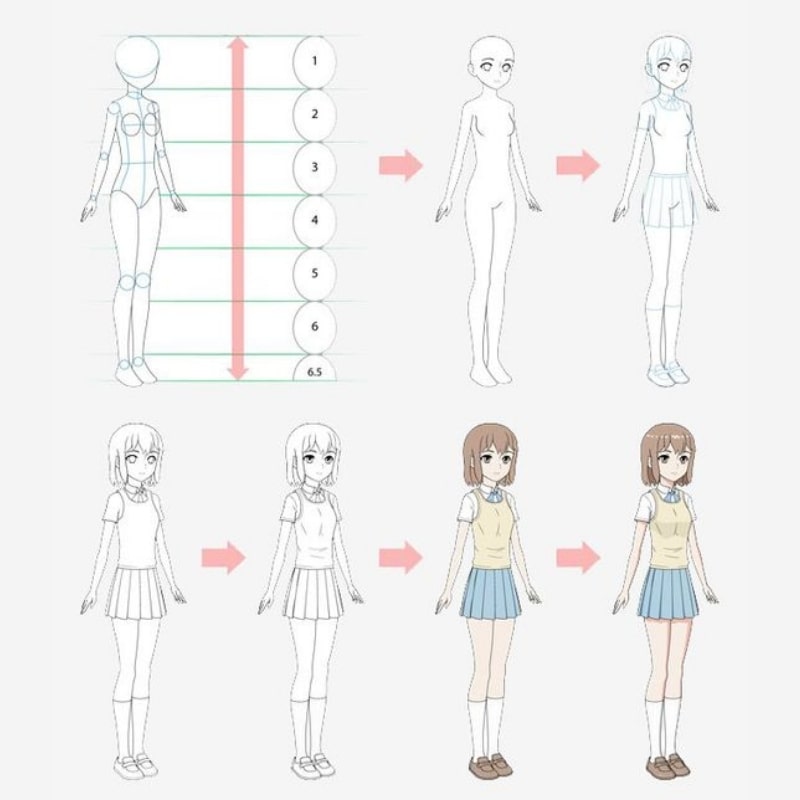 Hướng dẫn cách vẽ váy anime nữ cực đơn giản chỉ sau 10 phút