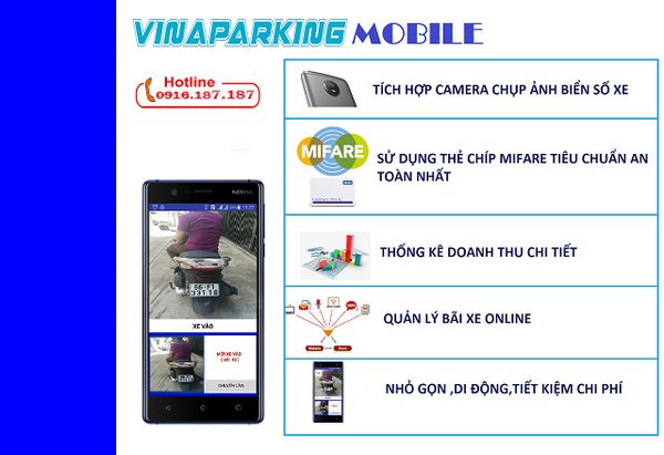 Máy giữ xe Thông Minh Cầm Tay Vinaparking-mobile