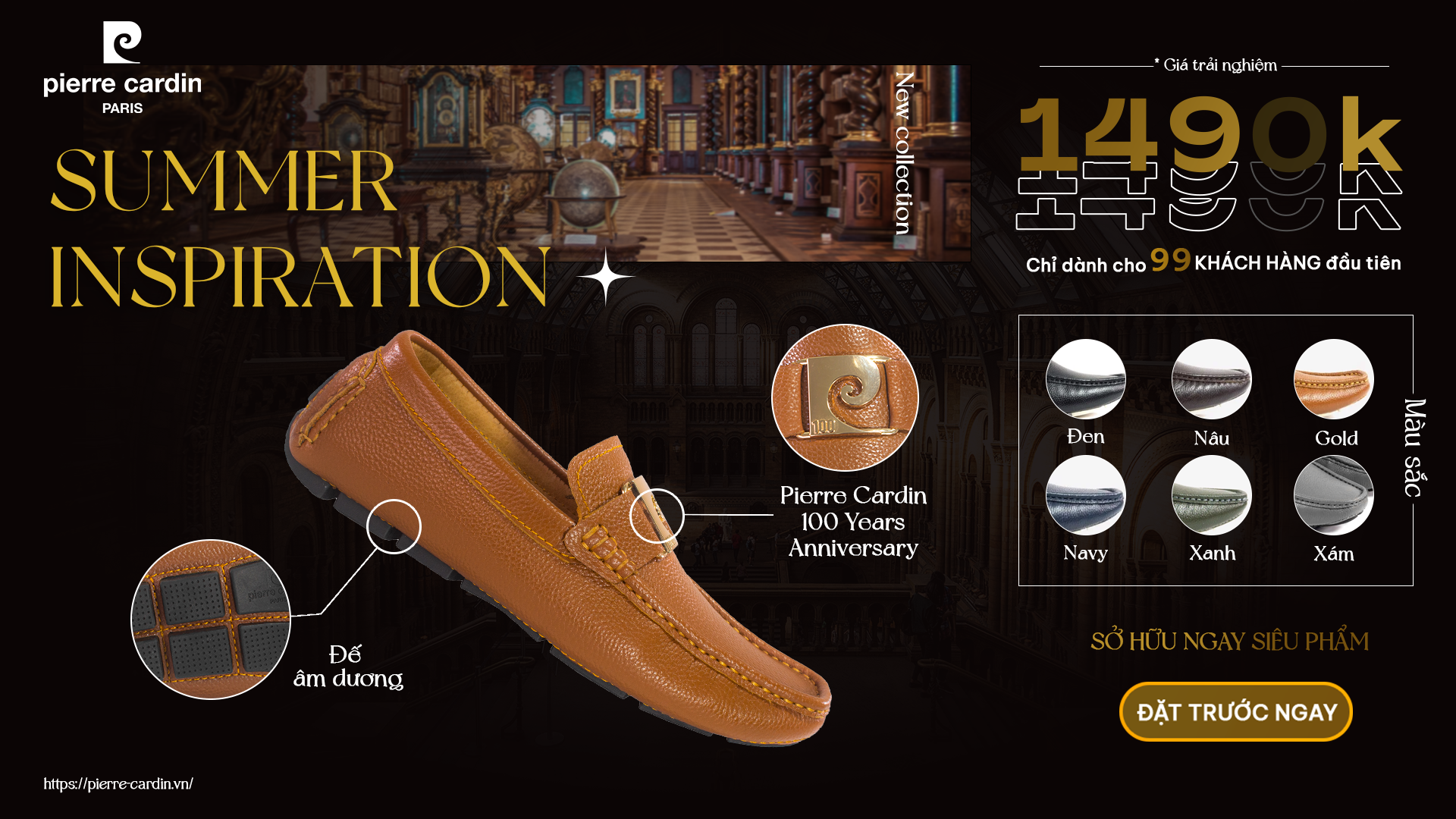 Giày Lười Pierre Cardin 520 đánh dấu 100 cửa hàng Pierre Cardin trên toàn quốc
