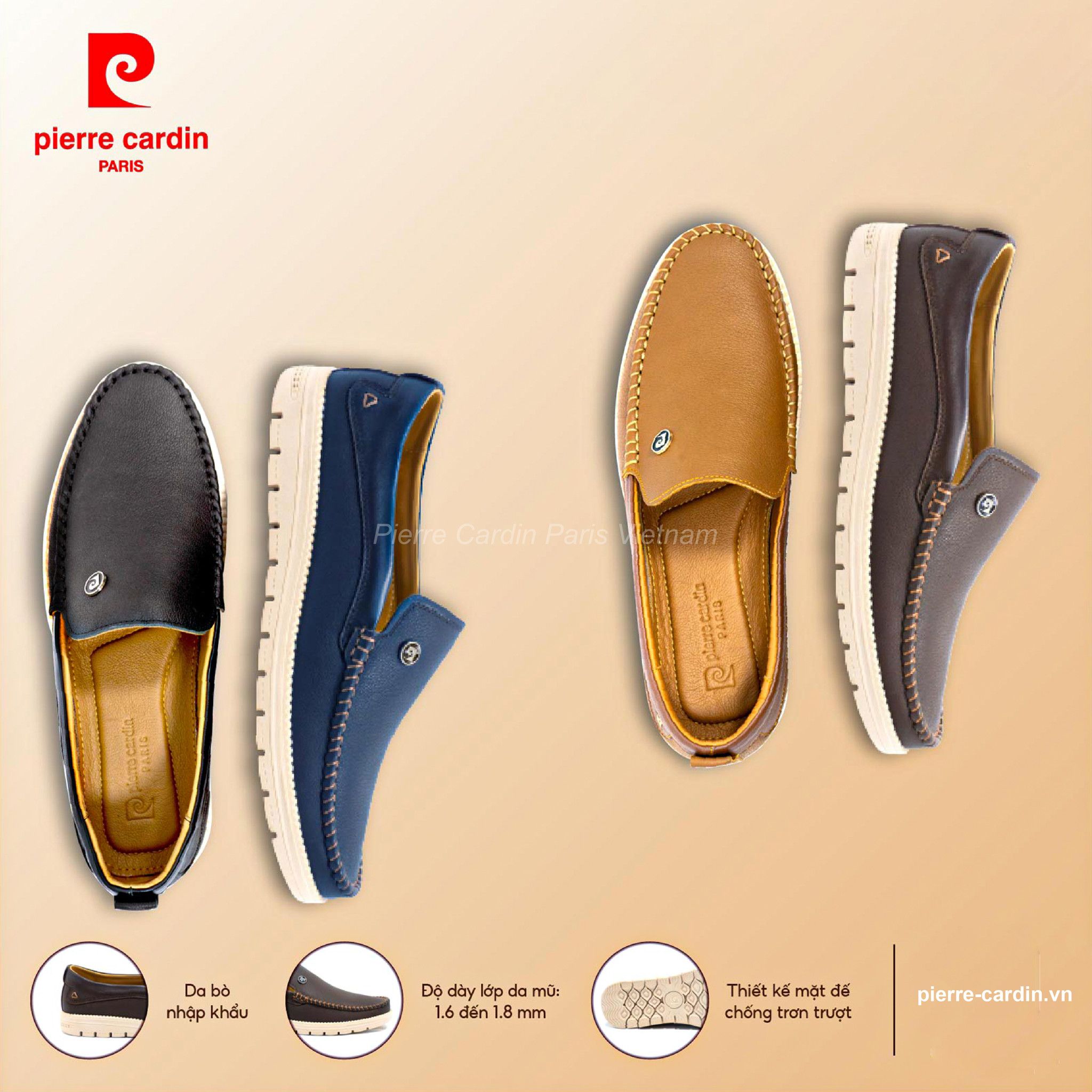 Pierre Cardin Paris Vietnam | Giày Mọi Nam Phong Cách Smart-casual Pierre Cardin - PCMFWLG 516