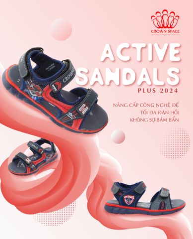 Phiên bản Crown UK Active Sandal Plus 2024 | Nâng cấp Công nghệ Đế - Tối đa đàn hồi, không sợ bám bẩn