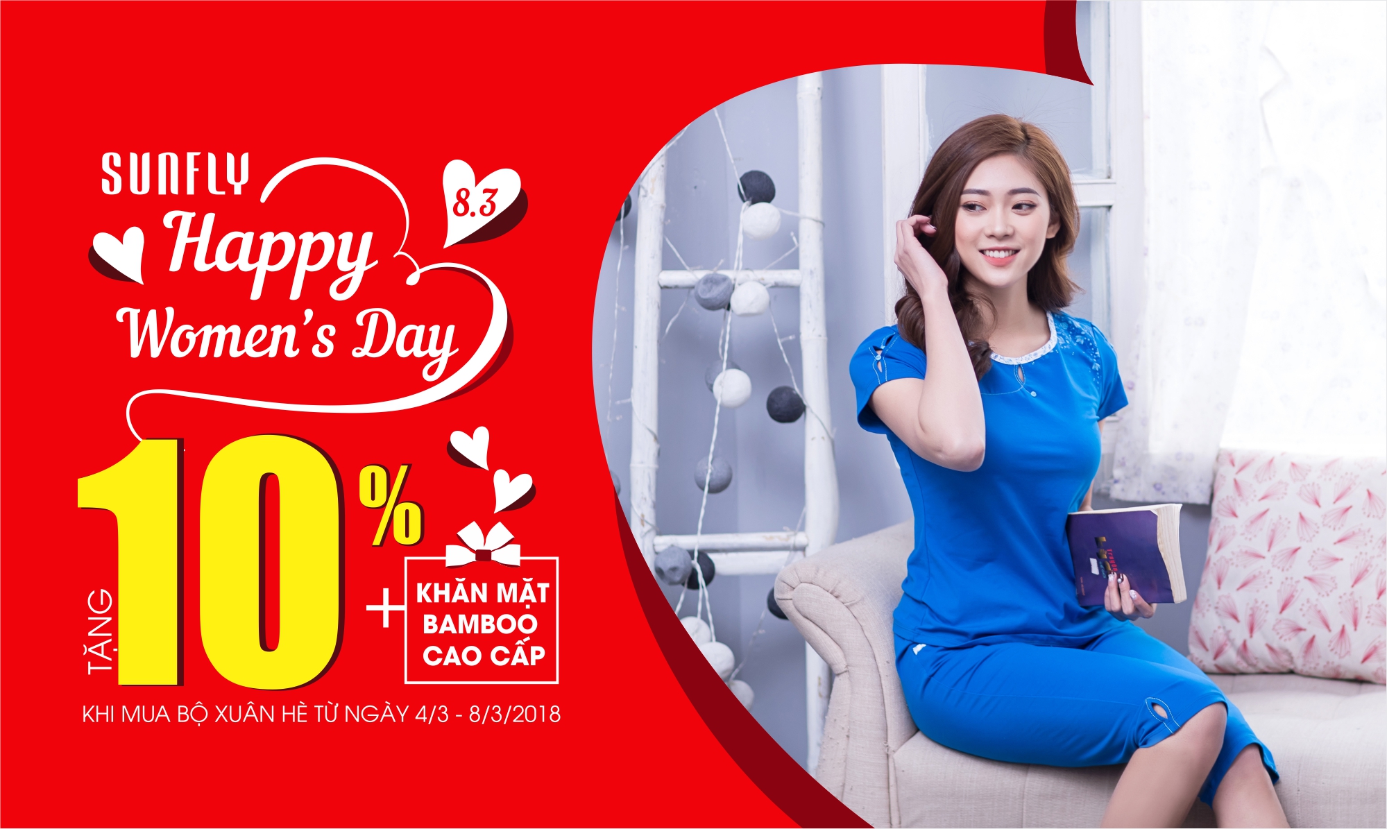 Happy Women's Day, Sunfly giảm giá 10% sản phẩm mới cùng quà tặng đặc biệt