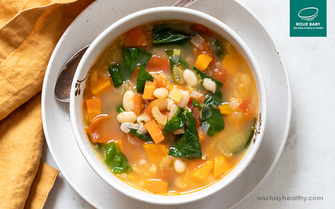 Soup đậu trắng rau củ kiểu Ý thơm ngon