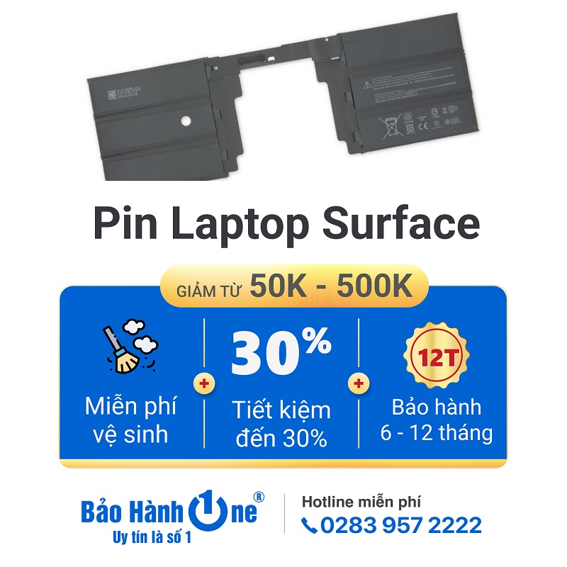 Dịch vụ thay pin Surface Pro 5 chính hãng chính hãng tại Bảo Hành One