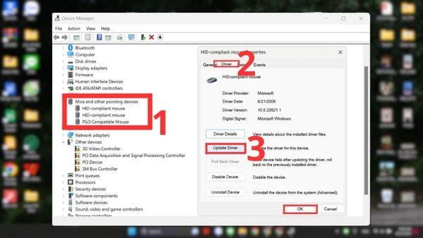 mất con trỏ chuột trên màn hình laptop