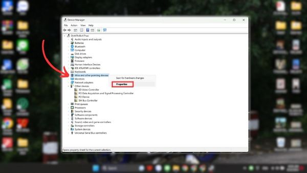 mất con trỏ chuột trên màn hình laptop