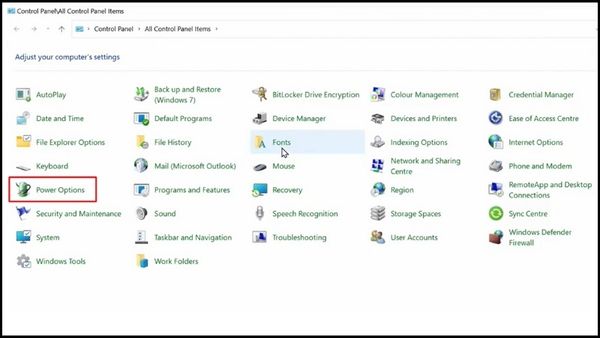 cách cài đặt thời gian sáng màn hình laptop