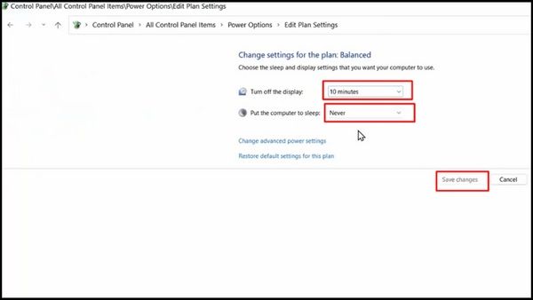 cách cài đặt thời gian sáng màn hình laptop