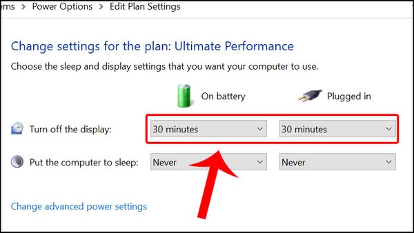 cách cài đặt thời gian sáng màn hình laptop