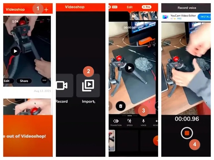 Sử dụng Videoshop để chèn giọng nói vào video