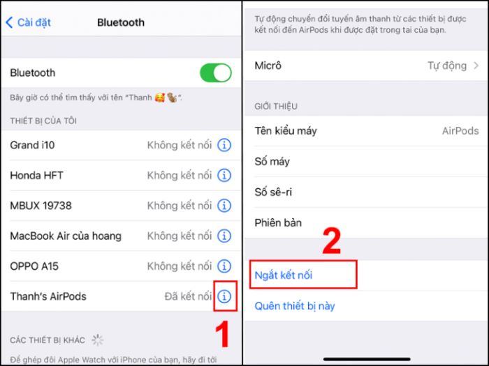 Kết nối lại AirPods