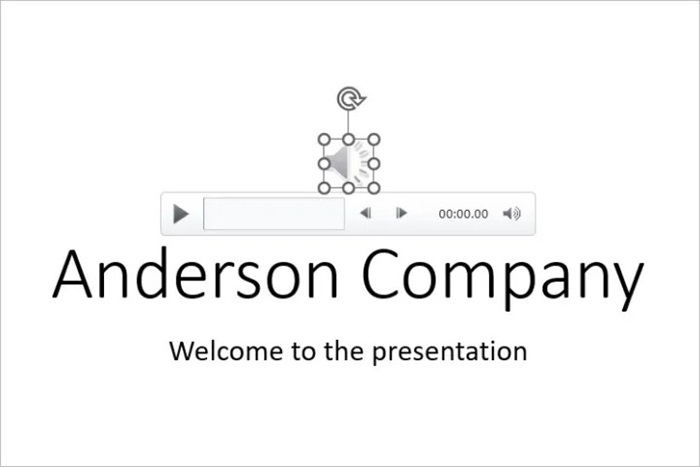 Biểu tưởng chiếc loa xuất hiện khi chèn âm nhạc thành công