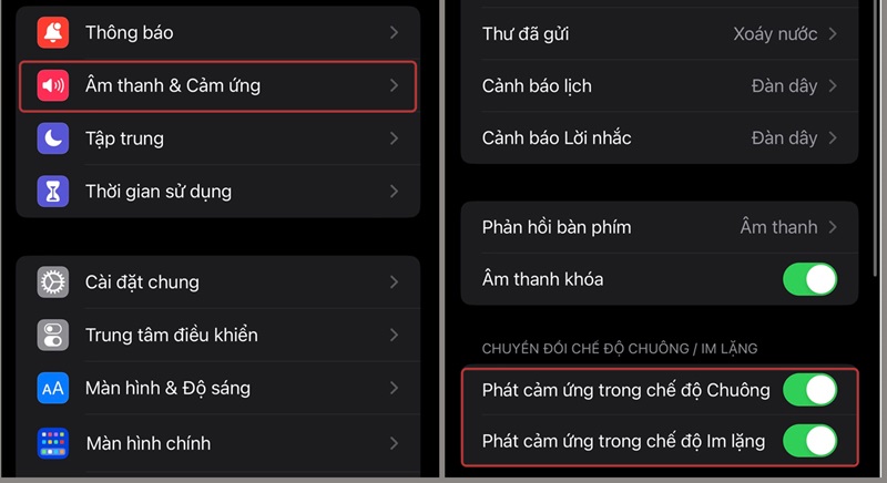 Bật tính năng rung trên iPhone