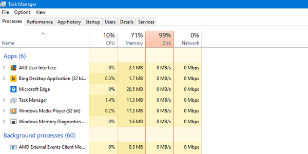 Dấu hiệu lỗi Full Disk trên Win 10