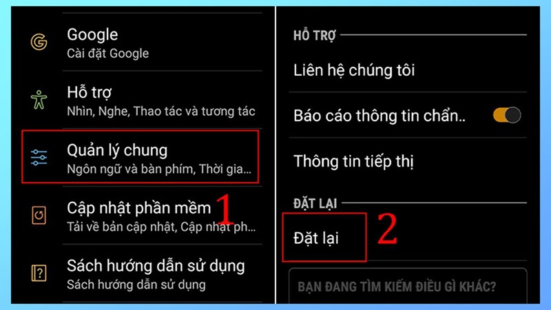 Khôi phục cài đặt gốc trên điện thoại Samsung