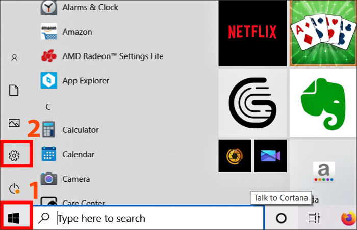 Windows > “Settings”