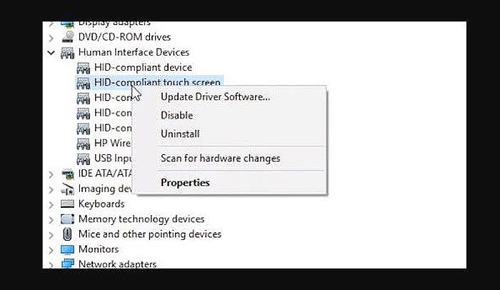 Chọn “Update Driver Software”