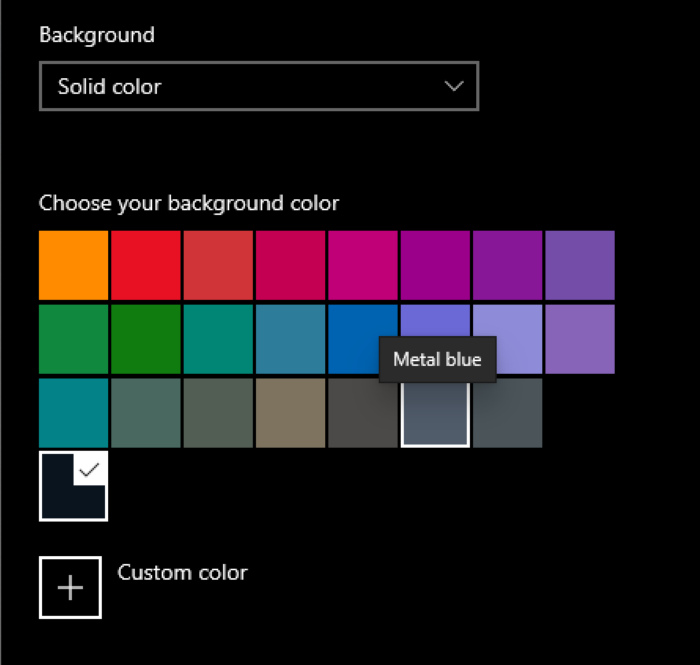 Chọn Background dạng “Solid Color”