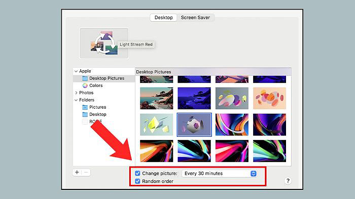 Cài thời gian thay đổi hình ảnh và thứ tự hiển thị