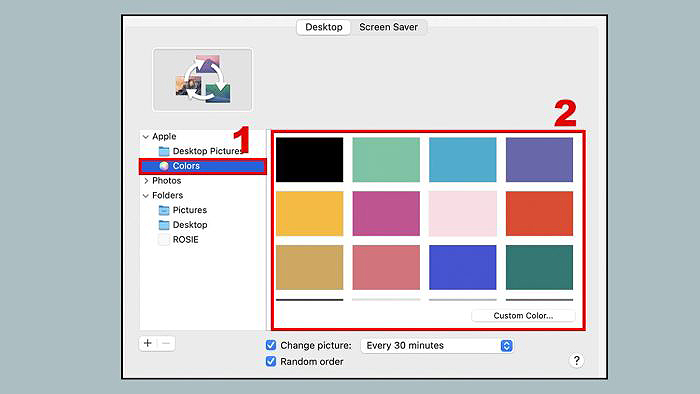 Cài màu sắc chủ đạo cho hệ thống