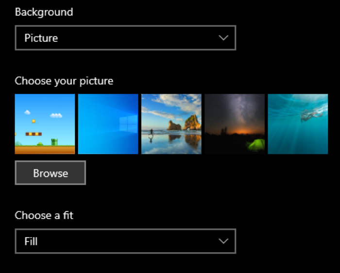 Chọn Background dạng “Picture”