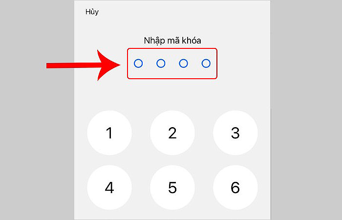 Nhập mã khóa để xác nhận