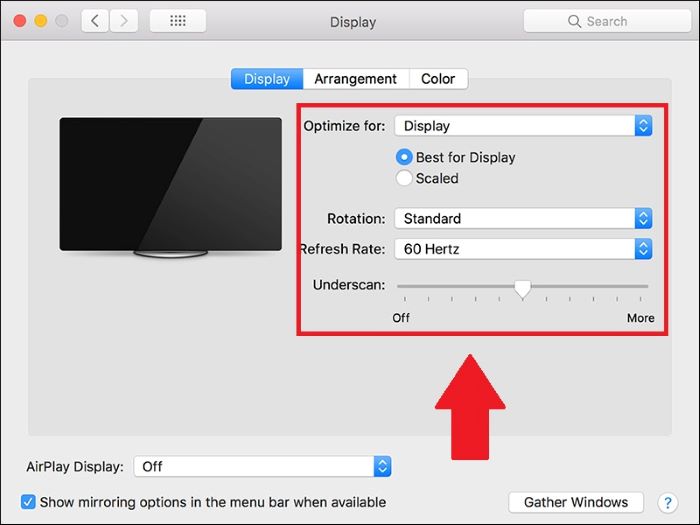 Điều chỉnh các thông số