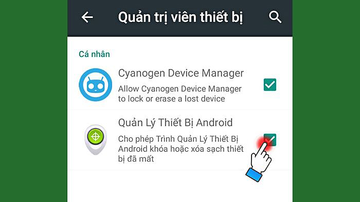 Bật “Quản lý thiết bị Android