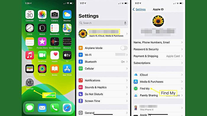 Mở ứng dụng “Find My”