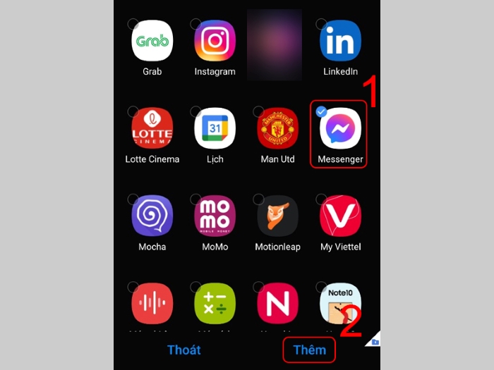 Chọn Messenger > “Thêm”