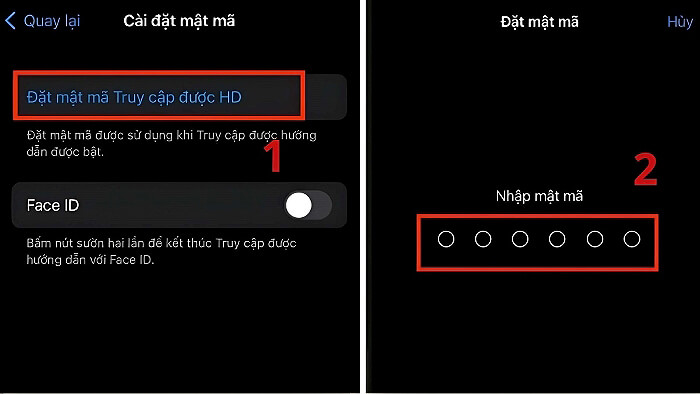 Thiết lập mật khẩu