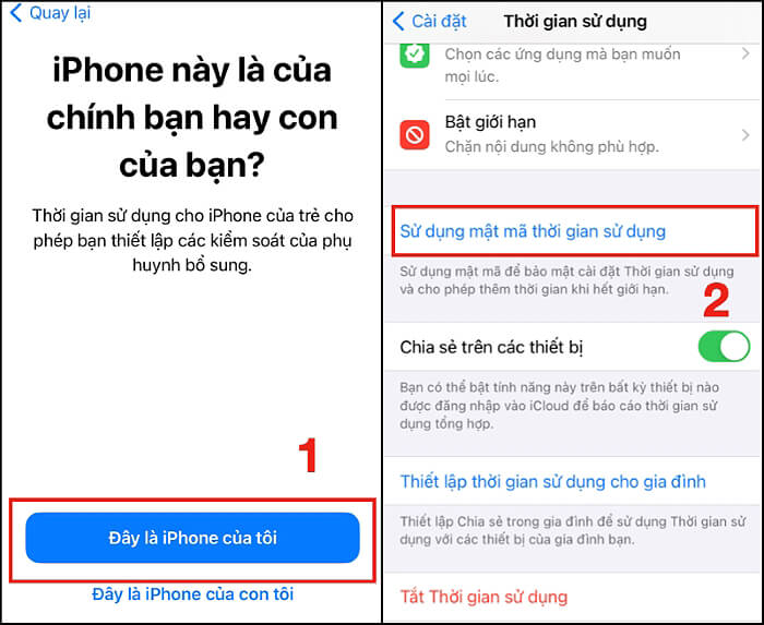 Chọn “Sử dụng mật mã thời gian sử dụng”