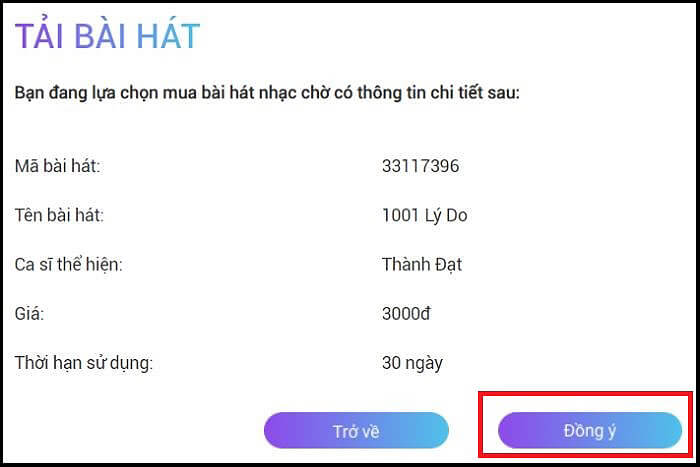 Chọn “Đồng ý”