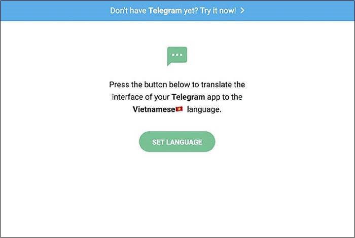 Truy cập đường link cài Telegram tiếng Việt