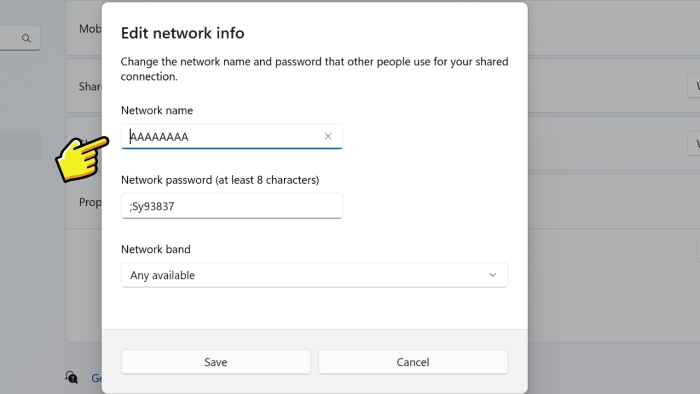 Thiết lập tên wifi và mật khẩu