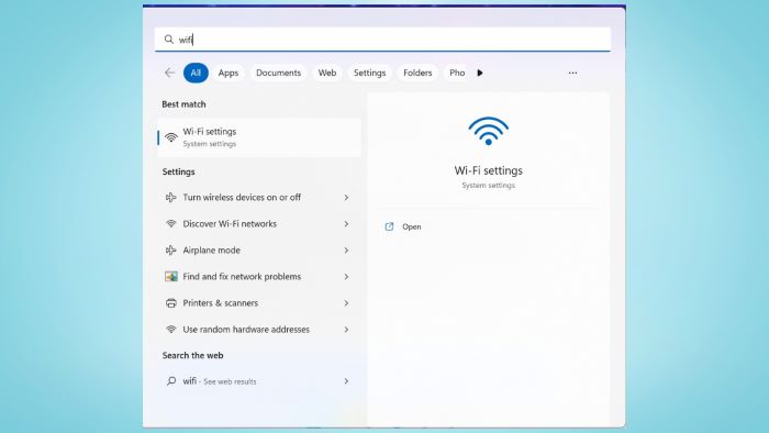 Mở “Wi-Fi settings”