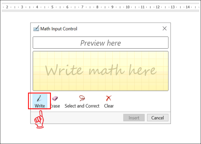 Viết công thức toán học vào khung trống