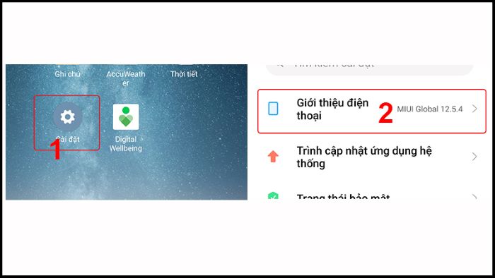 Mở “Cài đặt” > chọn “Giới thiệu điện thoại”